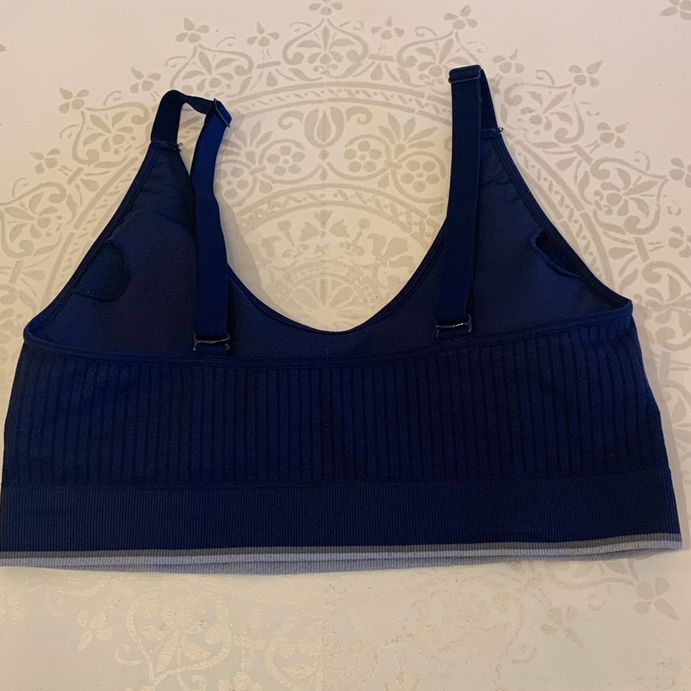 CALVIN KLEIN Deep Blue Ribbed Bralette - Picture 3 of 4